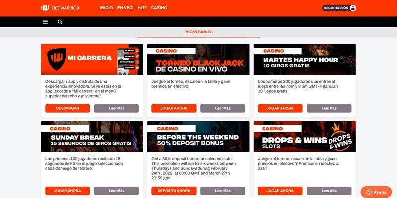 Betwarrior pagina de esportes