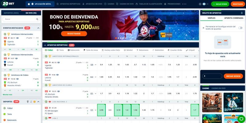 20bet nuevo sitio de apuestas