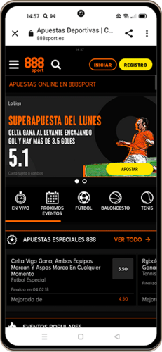 Aplicación de apuestas #3 - 888sport