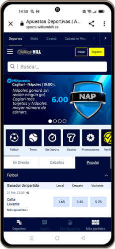 Aplicación de apuestas #4 - William Hill