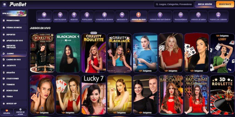 Captura de pantalla de la página casino roulette de Funbet
