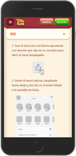 Captura de pantalla móvil de la página de la aplicación.