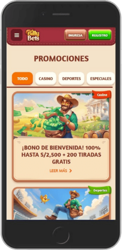 Captura de pantalla móvil de la página de promoción