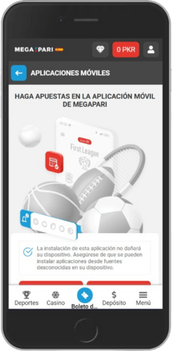 Captura de pantalla de la página de descarga de Megapari