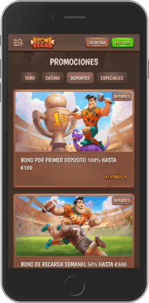 Captura de pantalla móvil de la página de promoción de Stonevegas
