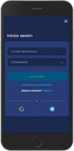 Captura de pantalla de inicio de sesión móvil de Boomerang-Bet