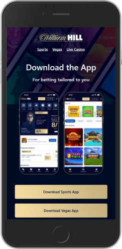 Captura de pantalla de la página de descarga de William Hill