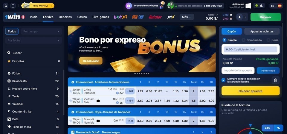 Apuestas en Vivo en 1Win