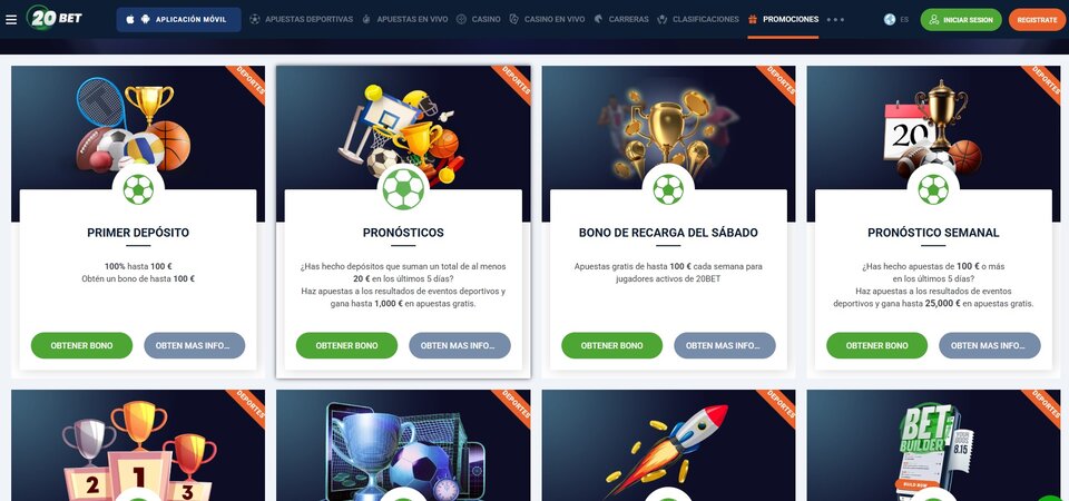 Imagen de promociones de 20Bet