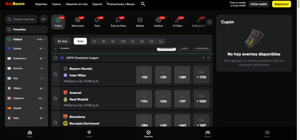 betboom pagina de deportes