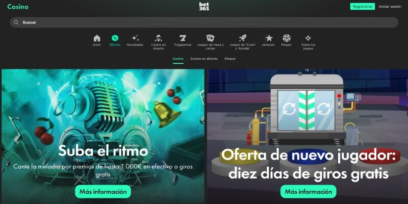 Captura de pantalla de la página promocional - bet365