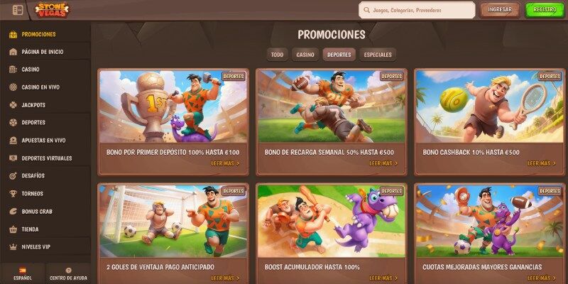 Ecrã promocional Stonevegas sport