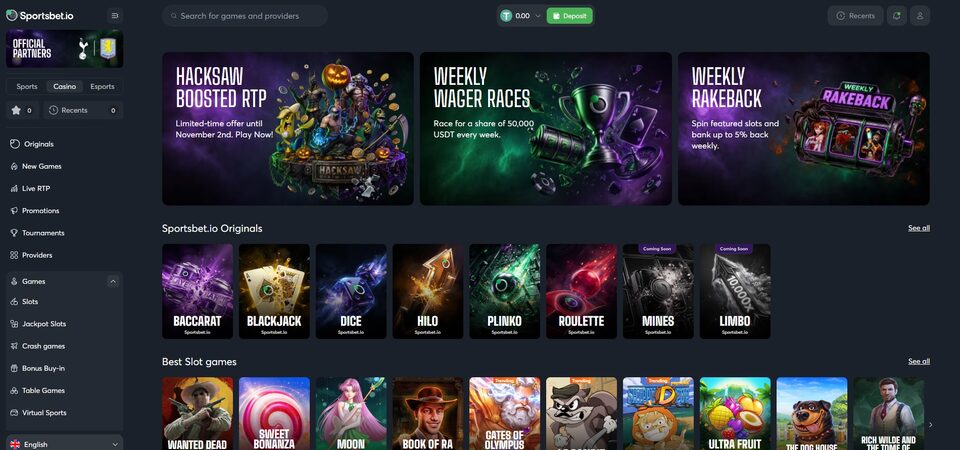 Captura de pantalla del casino de Sportsbet