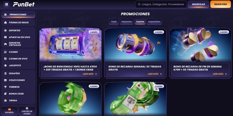 Funbet casino promo pantalla