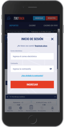 Imagen de la página de inicio de sesión de TikiTaka