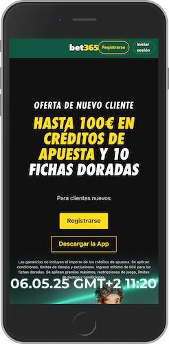 Captura de pantalla móvil cómo descargar la app da Bet365