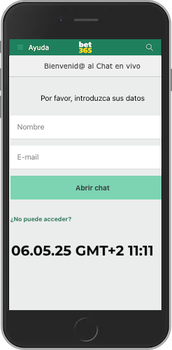 Captura de pantalla móvil de Bet365 asistencia